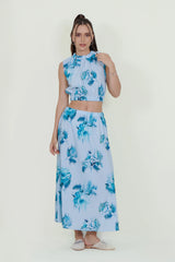 Eloshé Crop Skirt Set – Floral Pattern BEDSSM103