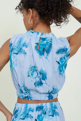 Eloshé Crop Skirt Set – Floral Pattern BEDSSM103