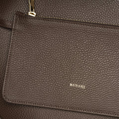 Nova Büyük Omuz Çantası Deri - Acı Kahverengi