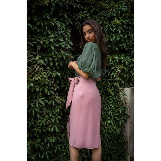 Bow Tie Wrap Skirt (Pastel Pink)
