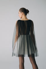 Esra Adıgüzel Korsajlı Örtü Detaylı Mini Elbise