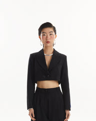 Knitology KNTLGY Cosmic Noir Crop Blazer