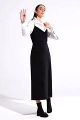 Crescent Line Darkshine Dress – BLACK