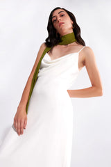 Crescent Line Darkshine Dress White