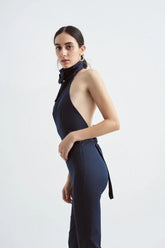 Crescent Line Delicate Pantolon in Mavi