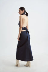 Crescent Line Delicate Skirt in Blue
