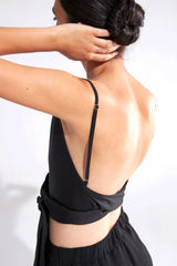 Crescent Line Eclipse Belt Blouse – BLACK