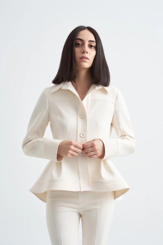 Crescent Line Elegance Jacket Cream