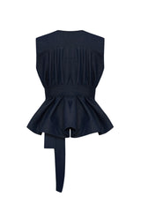 Crescent Line Equinox Vest Blouse - Multicolor