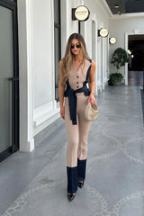 Crescent Line Equinox Vest Blouse - Multicolor