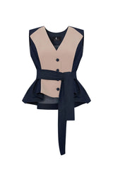 Crescent Line Equinox Vest Blouse - Multicolor