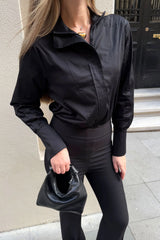 Crescent Line Grace Gömlek Siyah Body