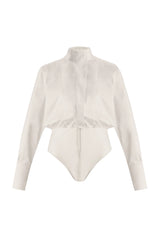 Crescent Line Grace Shirt Bodysuit Cream