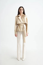Crescent Line Imperial Trench Coat Jacket - GOLD