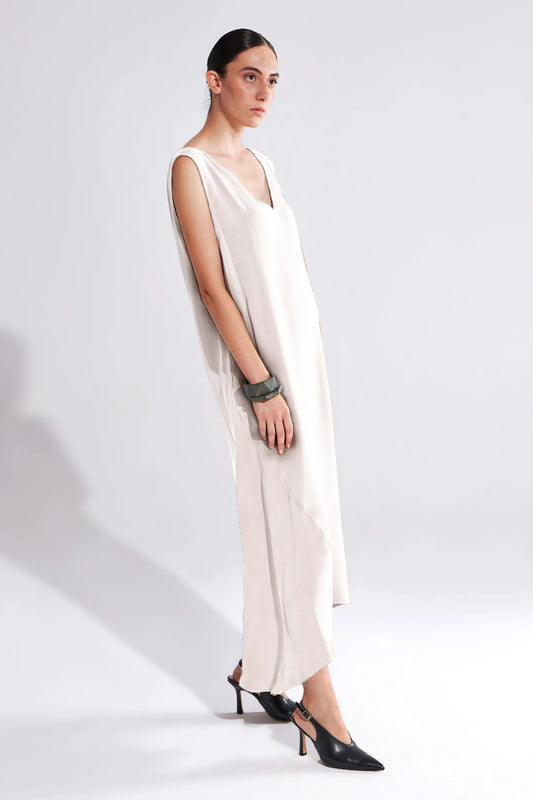 Crescent Line Luminate Pinafore Dress – IVORY