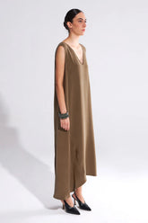Crescent Line Luminate Pinafore Elbise – KHAKI