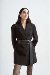 Crescent Line Majestic Blazer Dress – Black