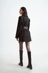 Crescent Line Majestic Blazer Dress – Black