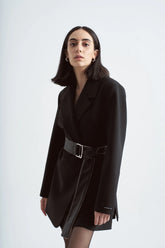 Crescent Line Majestic Blazer Dress – Black