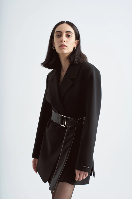 Crescent Line Majestic Blazer Dress – Black
