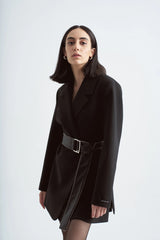 Crescent Line Majestic Blazer Dress – Black