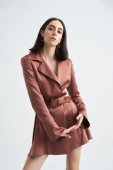 Crescent Line Miracle Blazer Dress – Brown