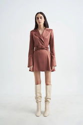 Crescent Line Miracle Blazer Elbise – Kahverengi