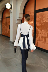 Crescent Line Northstar Belted Blouse – Navy