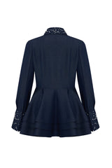 Crescent Line Northstar Shirt Blouse – Navy
