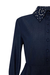 Crescent Line Northstar Shirt Blouse – Navy
