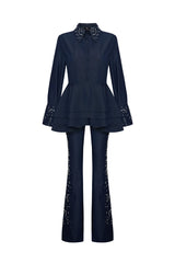 Crescent Line Northstar Shirt Blouse – Navy