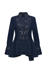 Crescent Line Northstar Shirt Blouse – Navy