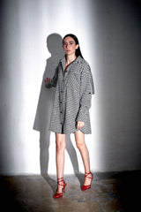 Crescent Line Pearlon Shirt Dress – PRINTED