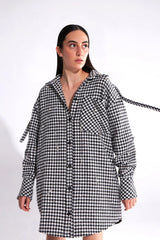 Crescent Line Pearlon Shirt Dress – PRINTED