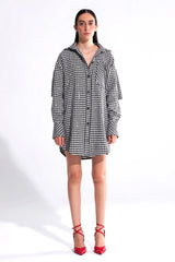 Crescent Line Pearlon Shirt Dress – PRINTED