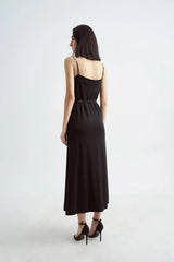 Crescent Line Queen Dress Black