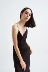 Crescent Line Queen Dress Black