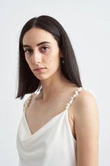 Crescent Line Queen Dress White