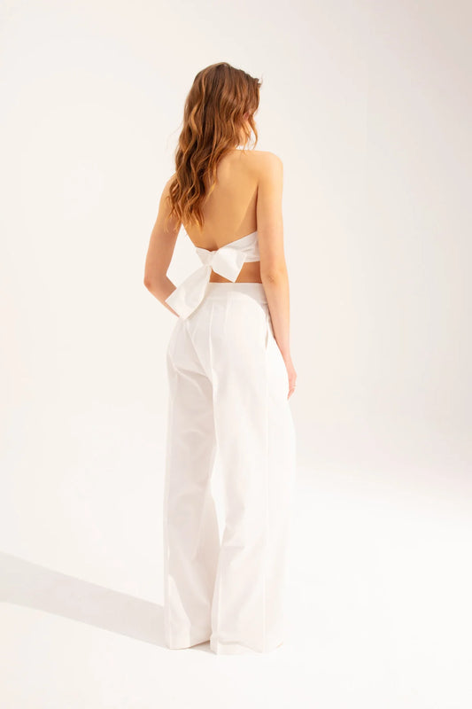 Crescent Line Sail Summer White Trousers – White