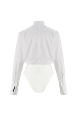 Crescent Line Satellite Gömlek Bodysuit – Beyaz