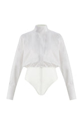 Crescent Line Satellite Shirt Bodysuit White