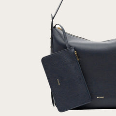 Nova Büyük Omuz Çantası Deri - Koyu Lacivert