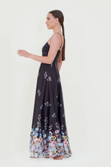 Eloshé Maxi Dress – Black Authentic Pattern with Straps DEDSSM101