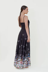 Eloshé Maxi Dress – Black Authentic Pattern with Straps DEDSSM101