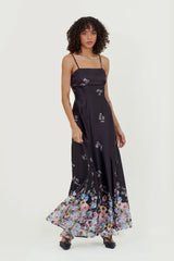 Eloshé Maxi Dress – Black Authentic Pattern with Straps DEDSSM101