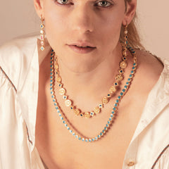 Maison Lygos Ravenna Round Enamel Necklace