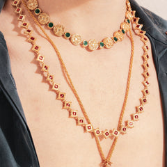 Maison Lygos Ravenna Square Enamel Necklace