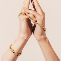 Maison Lygos Theodora Round Enamel Bracelet