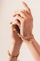 Maison Lygos Galla Placidia Round Enamel Bracelet