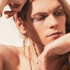 Maison Lygos Galla Placidia Rectangle Enamel Earrings